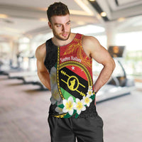 Personalised PNG Sauten Hailans Men Tank Top Papua New Guinea Plumeria Melanesian Pattern - Polynesian Pride