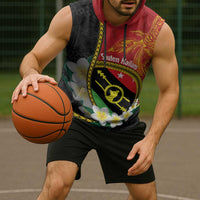 Personalised PNG Sauten Hailans Sleeveless Hoodie Papua New Guinea Plumeria Melanesian Pattern - Polynesian Pride