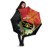 Personalised PNG Sauten Hailans Umbrella Papua New Guinea Plumeria Melanesian Pattern - Polynesian Pride
