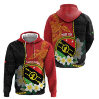 Personalised PNG Sauten Hailans Zip Hoodie Papua New Guinea Plumeria Melanesian Pattern - Polynesian Pride