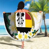 Personalised PNG Madang Provins Beach Blanket Papua New Guinea Plumeria Melanesian Pattern - Polynesian Pride