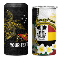 Personalised PNG Madang Provins 4 in 1 Can Cooler Tumbler Papua New Guinea Plumeria Melanesian Pattern - Polynesian Pride