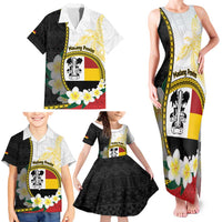 Personalised PNG Madang Provins Family Matching Tank Maxi Dress and Hawaiian Shirt Papua New Guinea Plumeria Melanesian Pattern - Polynesian Pride