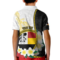 Personalised PNG Madang Provins Kid Polo Shirt Papua New Guinea Plumeria Melanesian Pattern - Polynesian Pride