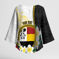 Personalised PNG Madang Provins Kimono Sleeve Blouse Papua New Guinea Plumeria Melanesian Pattern - Polynesian Pride