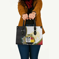 Personalised PNG Madang Provins Leather Bag Papua New Guinea Plumeria Melanesian Pattern - Polynesian Pride