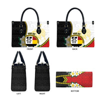 Personalised PNG Madang Provins Leather Bag Papua New Guinea Plumeria Melanesian Pattern - Polynesian Pride