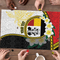 Personalised PNG Madang Provins Puzzle Papua New Guinea Plumeria Melanesian Pattern - Polynesian Pride