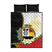 Personalised PNG Madang Provins Quilt Bed Set Papua New Guinea Plumeria Melanesian Pattern - Polynesian Pride