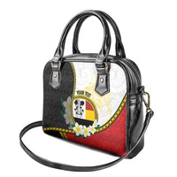 Personalised PNG Madang Provins Shoulder Handbag Papua New Guinea Plumeria Melanesian Pattern - Polynesian Pride
