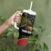 Personalised PNG Madang Provins Tumbler With Handle Papua New Guinea Plumeria Melanesian Pattern - Polynesian Pride