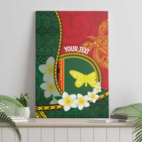 Personalised PNG Oro Provins Canvas Wall Art Papua New Guinea Plumeria Melanesian Pattern - Polynesian Pride