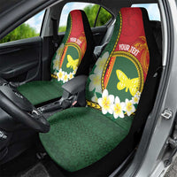Personalised PNG Oro Provins Car Seat Cover Papua New Guinea Plumeria Melanesian Pattern - Polynesian Pride