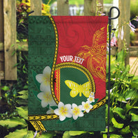 Personalised PNG Oro Provins Garden Flag Papua New Guinea Plumeria Melanesian Pattern - Polynesian Pride