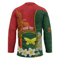 Personalised PNG Oro Provins Hockey Jersey Papua New Guinea Plumeria Melanesian Pattern - Polynesian Pride