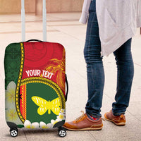 Personalised PNG Oro Provins Luggage Cover Papua New Guinea Plumeria Melanesian Pattern - Polynesian Pride