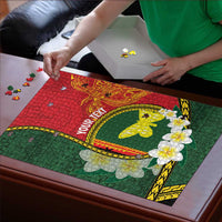 Personalised PNG Oro Provins Puzzle Papua New Guinea Plumeria Melanesian Pattern - Polynesian Pride