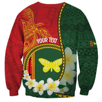 Personalised PNG Oro Provins Sweatshirt Papua New Guinea Plumeria Melanesian Pattern - Polynesian Pride