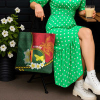 Personalised PNG Oro Provins Tote Bag Papua New Guinea Plumeria Melanesian Pattern - Polynesian Pride