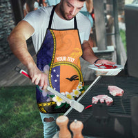 Personalised PNG Niu Ailan Apron Papua New Guinea Plumeria Melanesian Pattern - Polynesian Pride