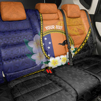 Personalised PNG Niu Ailan Back Car Seat Cover Papua New Guinea Plumeria Melanesian Pattern - Polynesian Pride