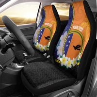 Personalised PNG Niu Ailan Car Seat Cover Papua New Guinea Plumeria Melanesian Pattern - Polynesian Pride