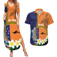 Personalised PNG Niu Ailan Couples Matching Summer Maxi Dress and Hawaiian Shirt Papua New Guinea Plumeria Melanesian Pattern - Polynesian Pride