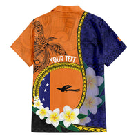 Personalised PNG Niu Ailan Family Matching Off The Shoulder Long Sleeve Dress and Hawaiian Shirt Papua New Guinea Plumeria Melanesian Pattern - Polynesian Pride