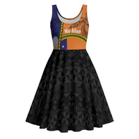 Personalised PNG Niu Ailan Midi Dress Papua New Guinea Plumeria Melanesian Pattern - Polynesian Pride