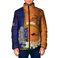 Personalised PNG Niu Ailan Padded Jacket Papua New Guinea Plumeria Melanesian Pattern - Polynesian Pride