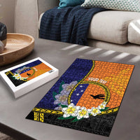 Personalised PNG Niu Ailan Puzzle Papua New Guinea Plumeria Melanesian Pattern - Polynesian Pride