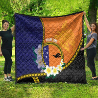 Personalised PNG Niu Ailan Quilt Papua New Guinea Plumeria Melanesian Pattern - Polynesian Pride