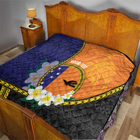 Personalised PNG Niu Ailan Quilt Papua New Guinea Plumeria Melanesian Pattern - Polynesian Pride