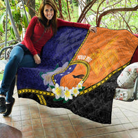 Personalised PNG Niu Ailan Quilt Papua New Guinea Plumeria Melanesian Pattern - Polynesian Pride