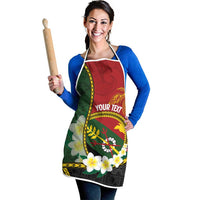 Personalised PNG Simbu Provins Apron Papua New Guinea Plumeria Melanesian Pattern - Polynesian Pride