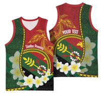 Personalised PNG Simbu Provins Basketball Jersey Papua New Guinea Plumeria Melanesian Pattern - Polynesian Pride
