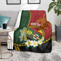 Personalised PNG Simbu Provins Blanket Papua New Guinea Plumeria Melanesian Pattern - Polynesian Pride