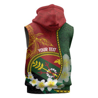 Personalised PNG Simbu Provins Sleeveless Hoodie Papua New Guinea Plumeria Melanesian Pattern - Polynesian Pride