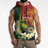 Personalised PNG Simbu Provins Sleeveless Hoodie Papua New Guinea Plumeria Melanesian Pattern - Polynesian Pride
