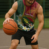 Personalised PNG Simbu Provins Sleeveless Hoodie Papua New Guinea Plumeria Melanesian Pattern - Polynesian Pride
