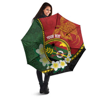 Personalised PNG Simbu Provins Umbrella Papua New Guinea Plumeria Melanesian Pattern - Polynesian Pride
