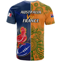 France And Australia Rugby T Shirt 2023 World Cup Le Bleus Wallabies Together LT14 - Polynesian Pride