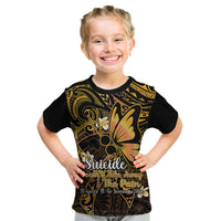 Polynesia Suicide Prevention Awareness Kid T Shirt Your Life Is Worth Living For Polynesian Gold Pattern LT14 Gold - Polynesian Pride