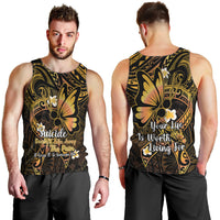 Polynesia Suicide Prevention Awareness Men Tank Top Your Life Is Worth Living For Polynesian Gold Pattern LT14 - Polynesian Pride