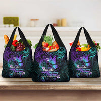 Polynesia Suicide Prevention Awareness Grocery Bag Your Life Is Worth Living For Polynesian Purple