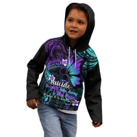 Polynesia Suicide Prevention Awareness Kid Hoodie Your Life Is Worth Living For Polynesian Purple Pattern LT14 - Polynesian Pride