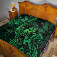 New Zealand Tuatara Quilt Aotearoa Maori Clematis Flowers - Green LT14 - Polynesian Pride
