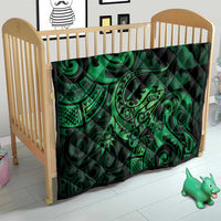New Zealand Tuatara Quilt Aotearoa Maori Clematis Flowers - Green LT14 - Polynesian Pride