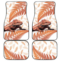 Red New Zealand Tuatara Car Mats Aotearoa Sphenodon Punctatus Silver Fern