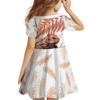 Red New Zealand Tuatara Family Matching Mermaid Dress and Hawaiian Shirt Aotearoa Sphenodon Punctatus Silver Fern LT14 - Polynesian Pride